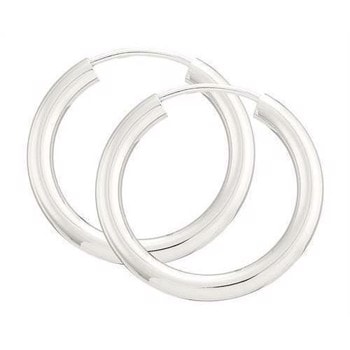 BNH Dame blanke 925 sterling sølv Øre creoler, Ø 20 mm x 2,5 mm